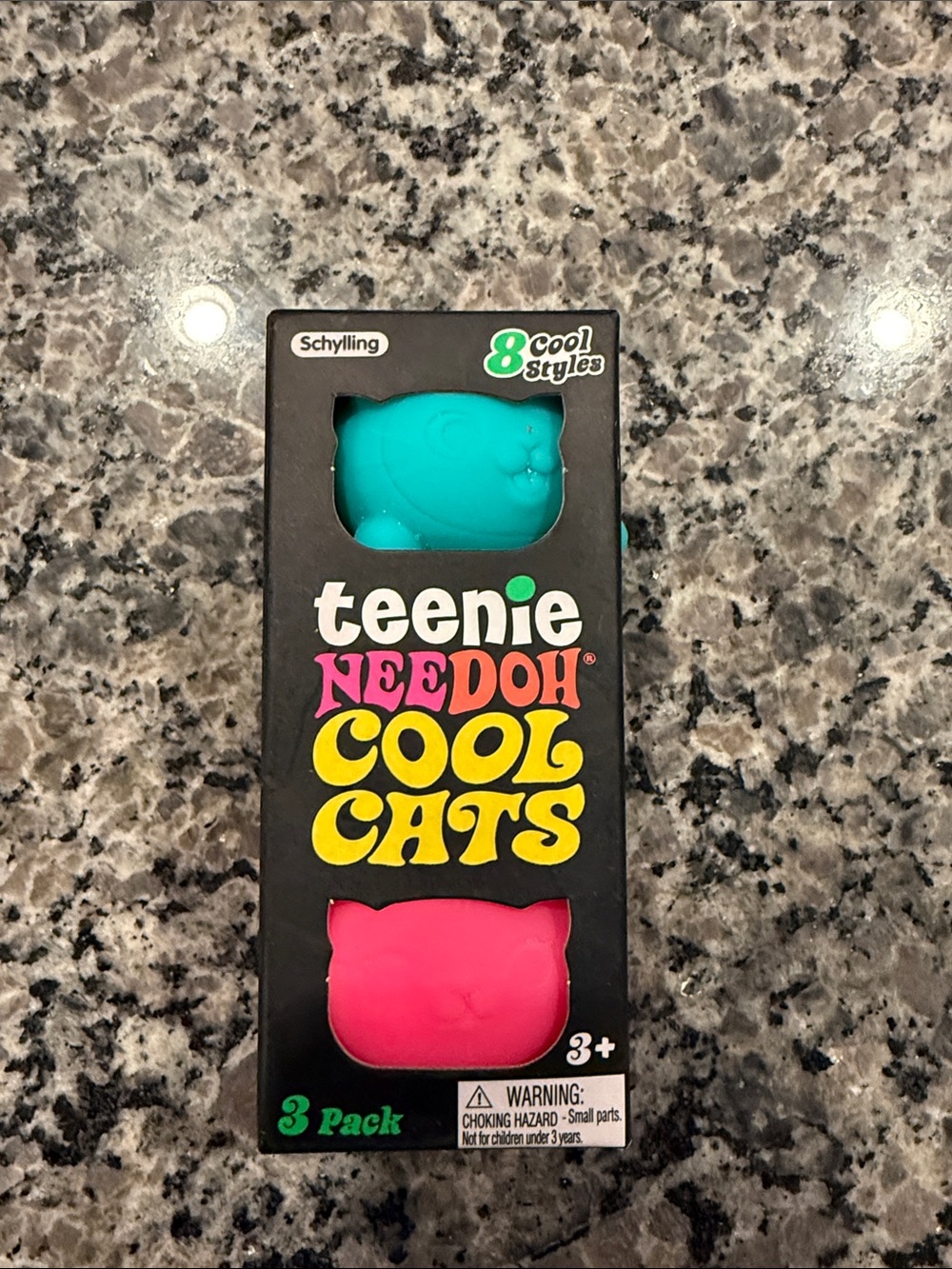 Teenie Needoh Cool Cats 3-Pack - Teal, Orange & Pink